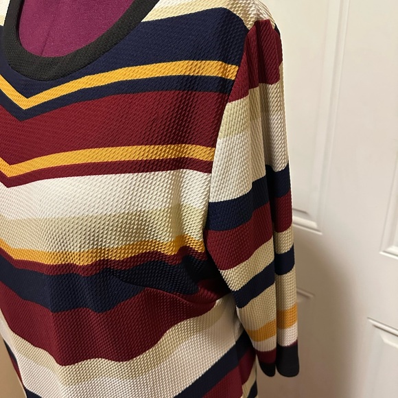 Ashley Stewart Chevron Stripe Long Sleeve Dress - Picture 3 of 5